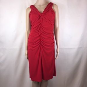 Joseph Ribkoff Red Sleeveless Ruched Dress
